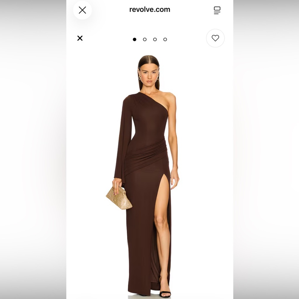 Michael Costello x REVOLVE Jacira Gown in Chocolate Brown